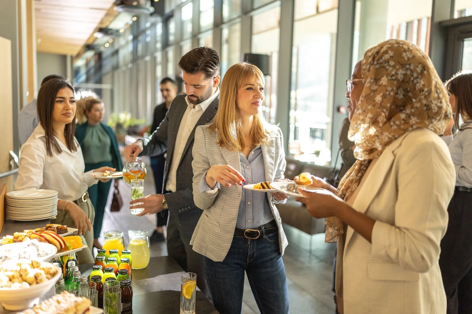 People at a work luncheon