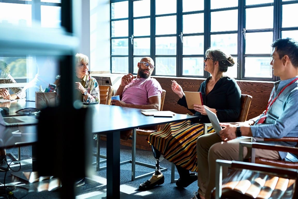 A group of people having a roundtable discussion